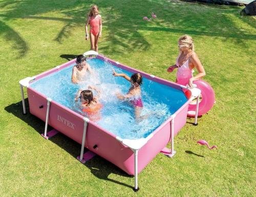 Бассейн каркасный прямоугольный розовый (220х150х60см) 1 шт/упак 28266 - фото 3